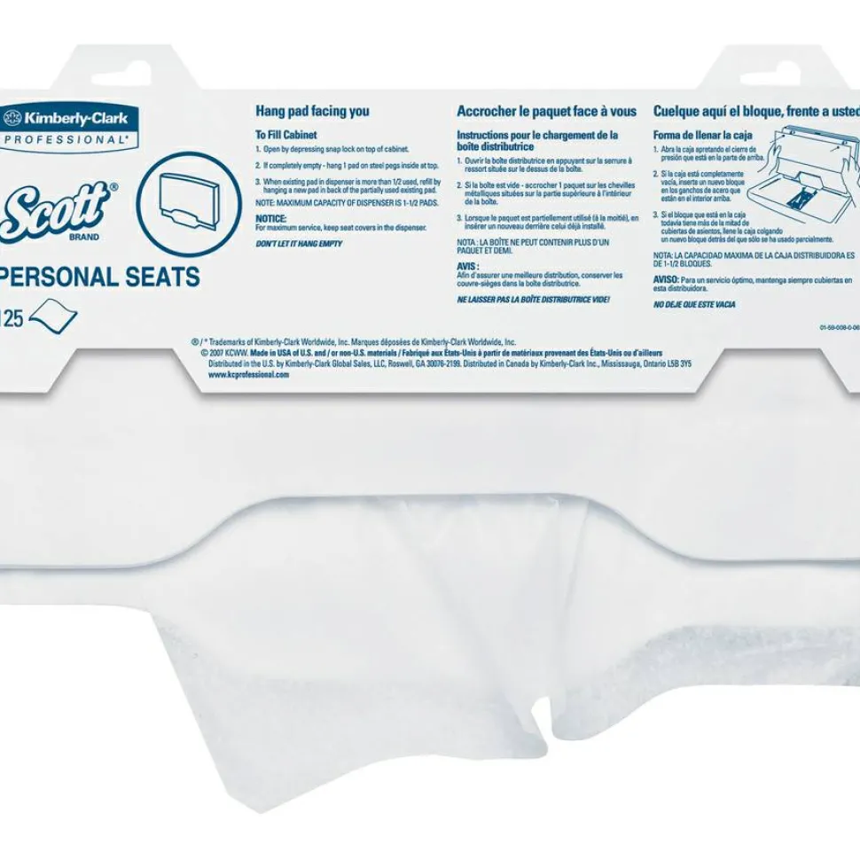 Scott Toilet Seat Covers, 15" x 17", White, Total Qty 3,000
