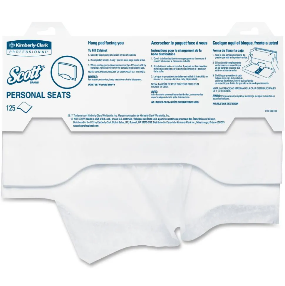 Scott Toilet Seat Covers, 15" x 17", White, Total Qty 3,000