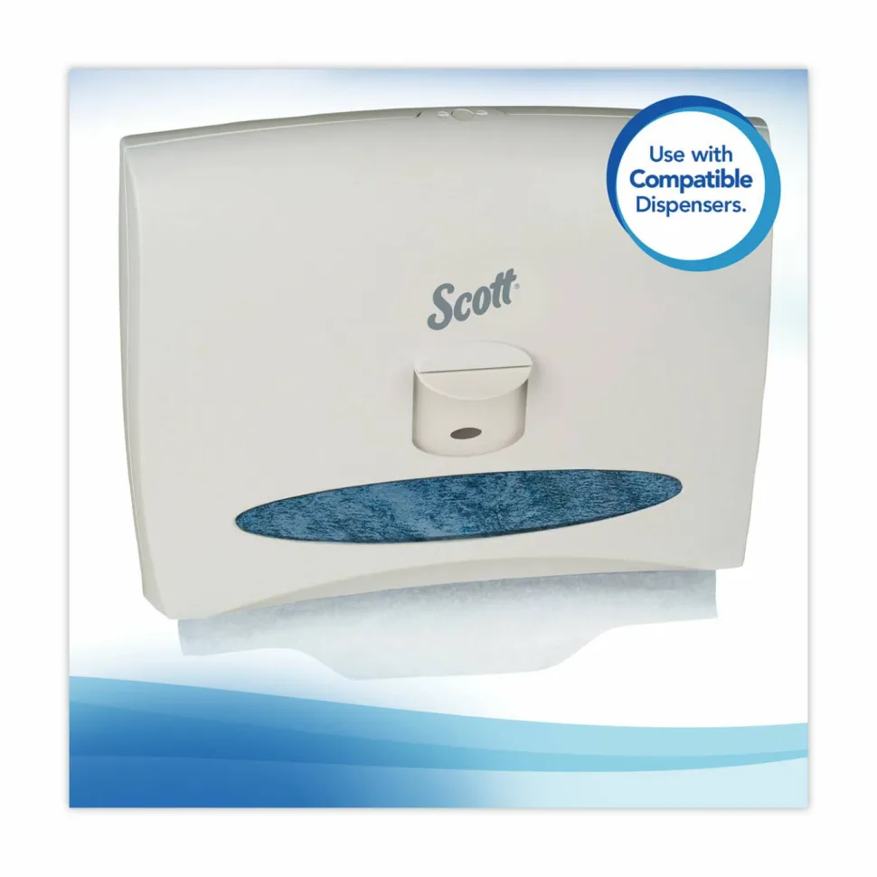 Scott Toilet Seat Covers, 15" x 17", White, Total Qty 3,000