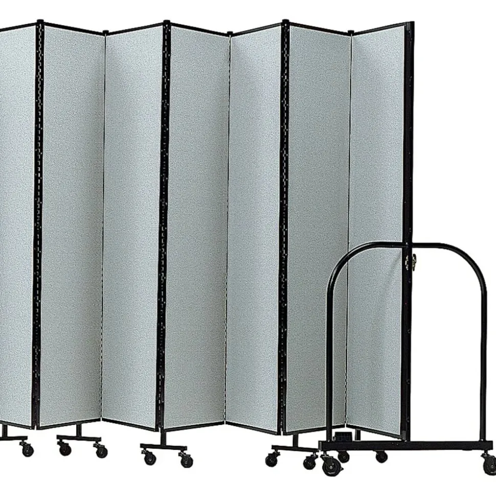 Screenflex Portable Room Partition Divider, 72"H x 245"W, Gray