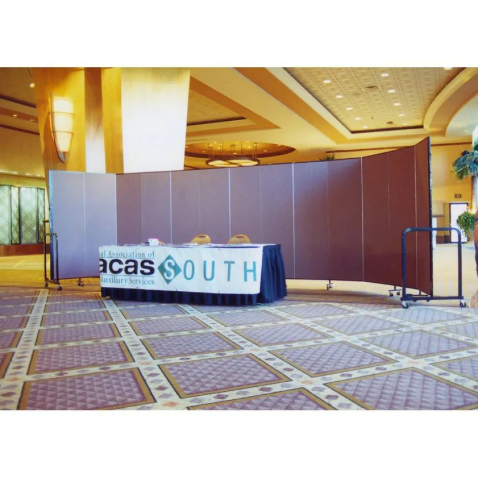 Screenflex Portable Room Partition Divider, 72"H x 245"W, Gray