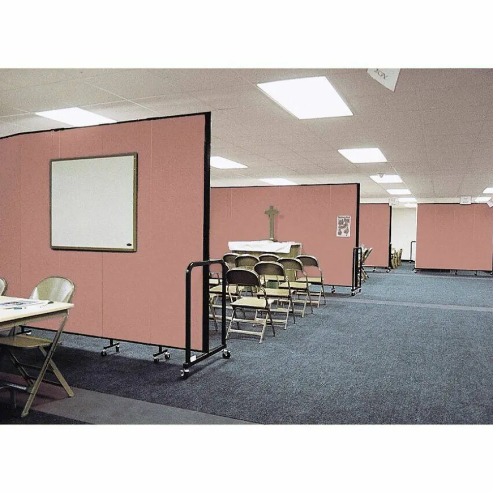 Screenflex Portable Room Partition Divider, 72"H x 245"W, Gray