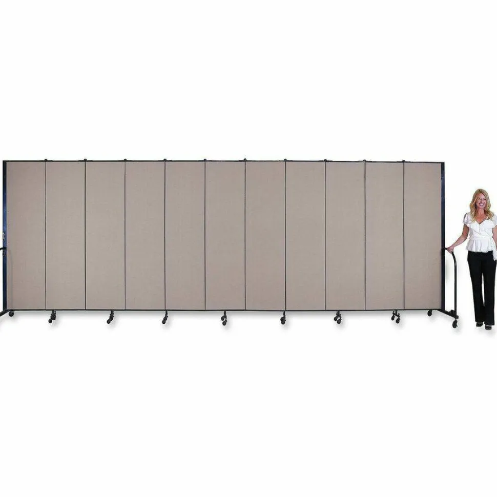 Screenflex Portable Room Partition Divider, 72"H x 245"W, Gray