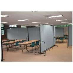 Screenflex Portable Room Partition Divider, 72"H x 157"W, Gray