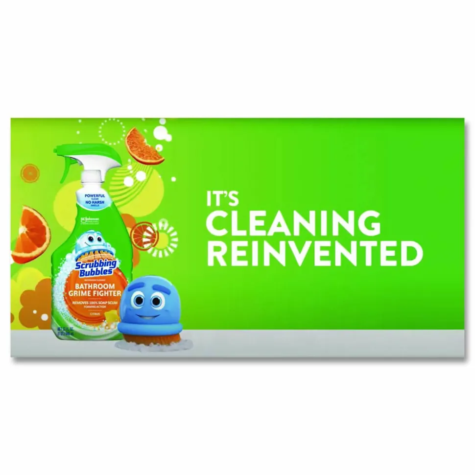 Scrubbing Bubbles Multi Surface Bathroom Cleaner, Fresh Citrus Scent, 32 oz Spray Bottle, 8/Carton