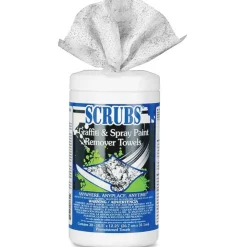 SCRUBS Graffiti/Spray Paint Remover Towels - Towel - 30 / Tub - 6 / Carton - White