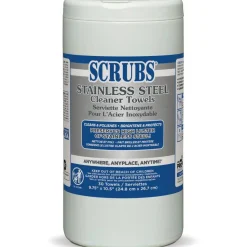 SCRUBS Stainless Steel Cleaner Wipes, Citrus Scent, 32 Oz Bottle, 30 Towel Per Pack, Case Of 6