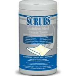 SCRUBS Stainless Steel Cleaner Towels, Citrus Scent, Canister Of 30