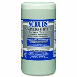 SCRUBS Stainless Steel Cleaner Towels, Citrus Scent, Canister Of 30