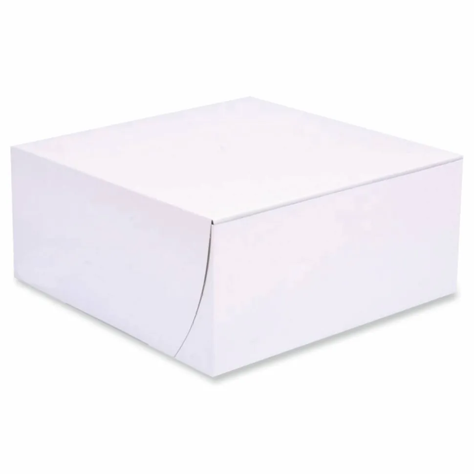 SCT Bakery Boxes, Standard, 9 x 9 x 4, White, Paper, 200/Carton