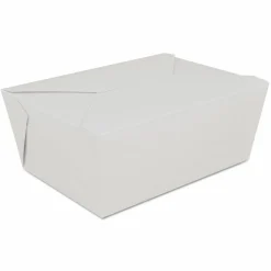SCT ChampPak Retro Carryout Boxes, #4, 7.75 x 5.5 x 3.5, White, Paper, 160/Carton