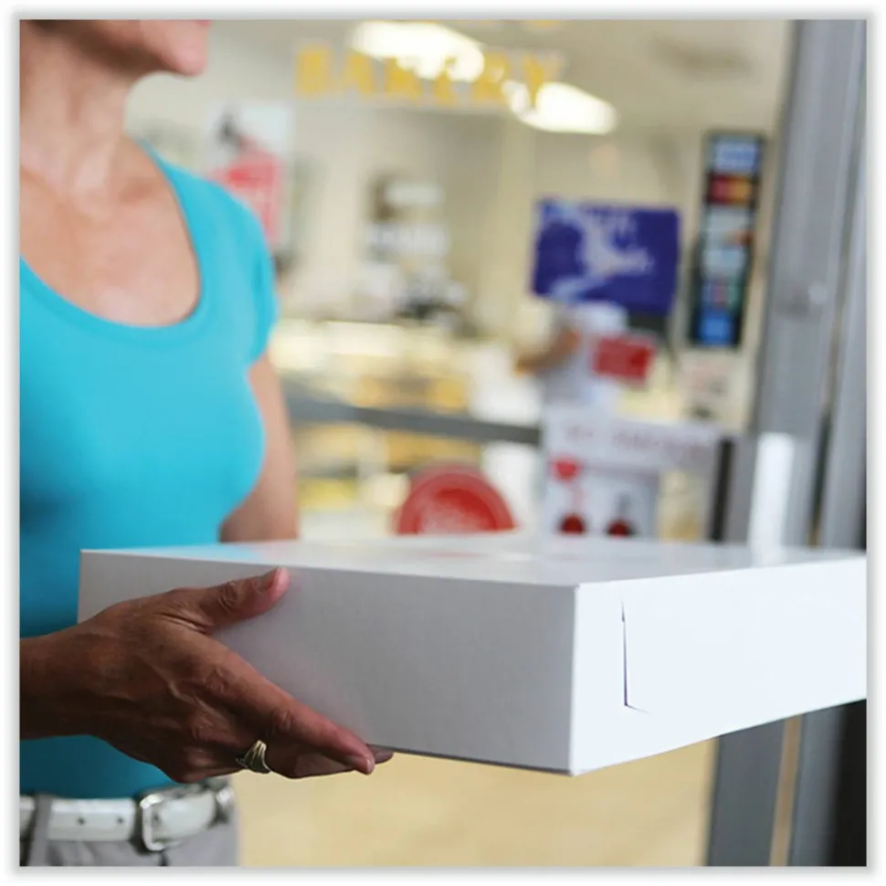 SCT Paper Bakery Boxes, 3”H x 7”W x 7”D, White, Carton Of 250 Boxes