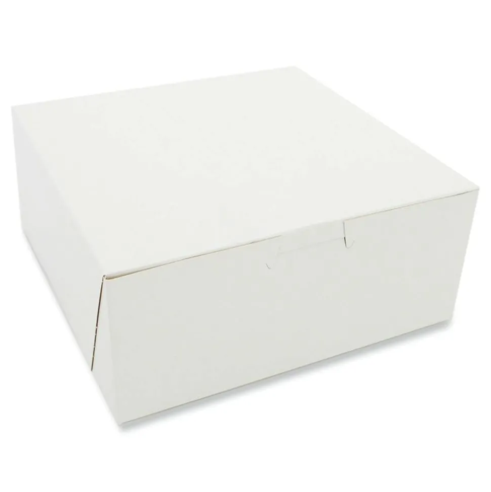SCT Paper Bakery Boxes, 3”H x 7”W x 7”D, White, Carton Of 250 Boxes