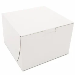 SCT White One-Piece Non-Window Bakery Boxes, 6 x 6 x 4, White, Paper, 250/Bundle