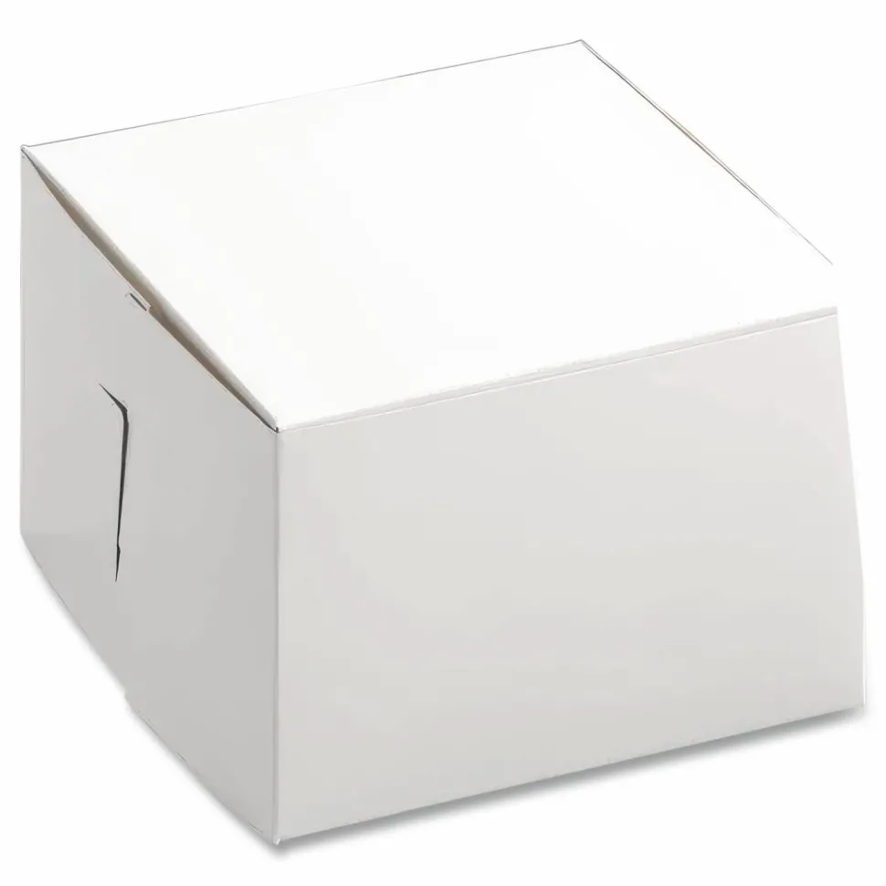 SCT White One-Piece Non-Window Bakery Boxes, 6 x 6 x 4, White, Paper, 250/Bundle