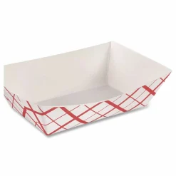 SCT Paper Food Baskets, 3 lb Capacity, 7.2 x 4.95 x 1.94, Red/White, Paper, 500/Carton