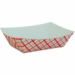 SCT Paper Food Baskets, 0.5 lb Capacity, 4.58 x 3.2 x 1.25, Red/White, Paper, 1,000/Carton