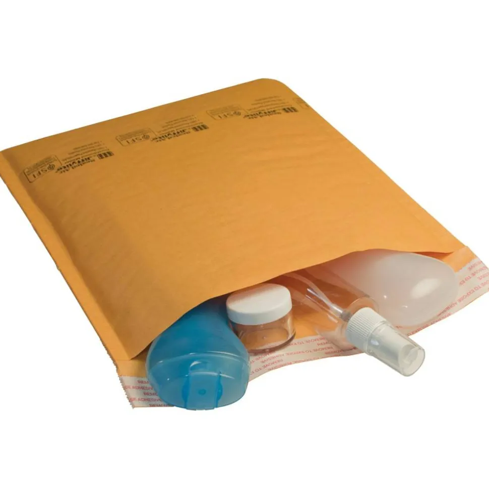 Sealed Air Jiffylite Bubble Cushioned Mailers - Padded - #5 - 10 1/2" Width x 16" Length - Peel & Seal - Gold - Kraft - 80 / Carton