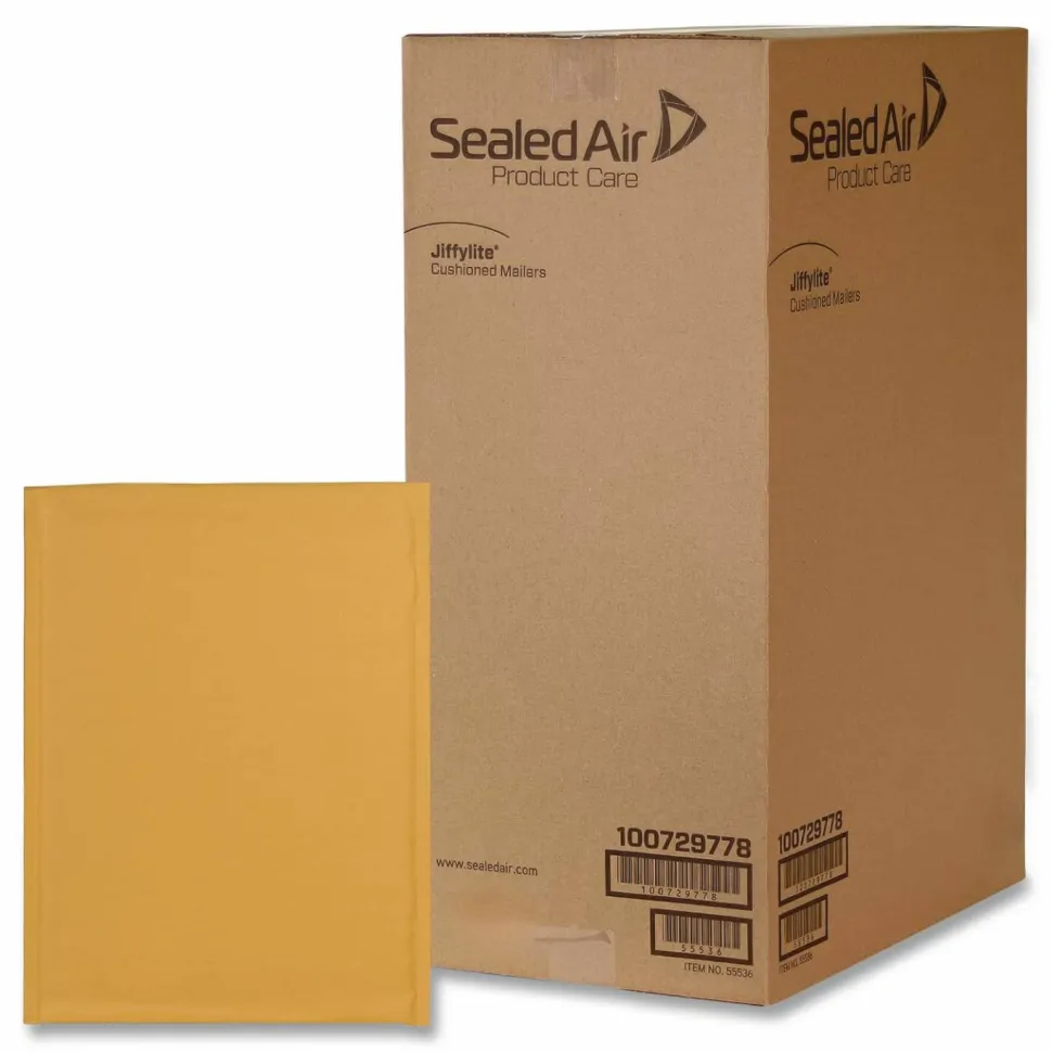 Sealed Air Jiffylite Cushioned Mailers, #0, 6" x 10", 100% Recycled, Satin Gold, Box Of 200