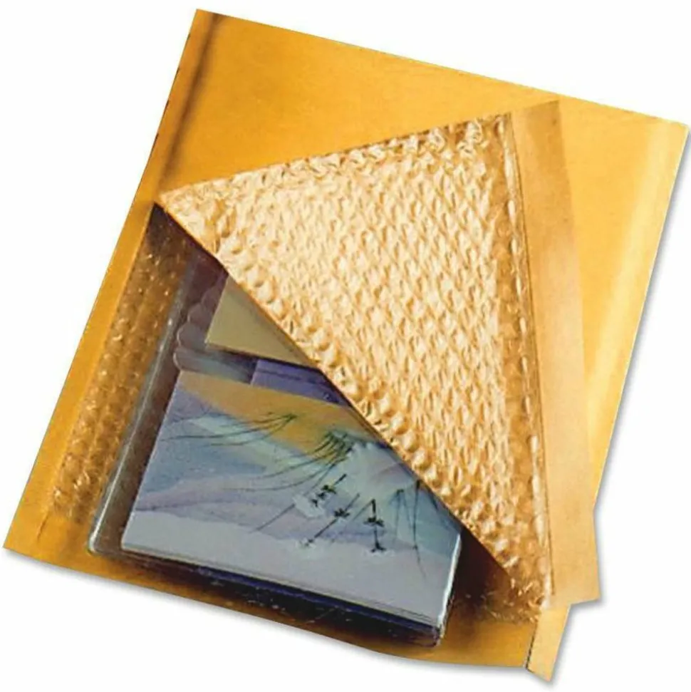 Sealed Air Jiffylite Cushioned Mailers, #0, 6" x 10", 100% Recycled, Satin Gold, Box Of 200