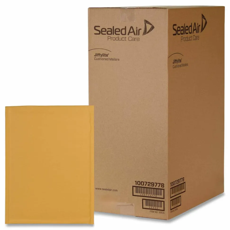 Sealed Air Jiffylite Self-Seal Bubble Mailers, Size #3, 8 1/2" x 14 1/2", Satin Gold, Pack Of 100
