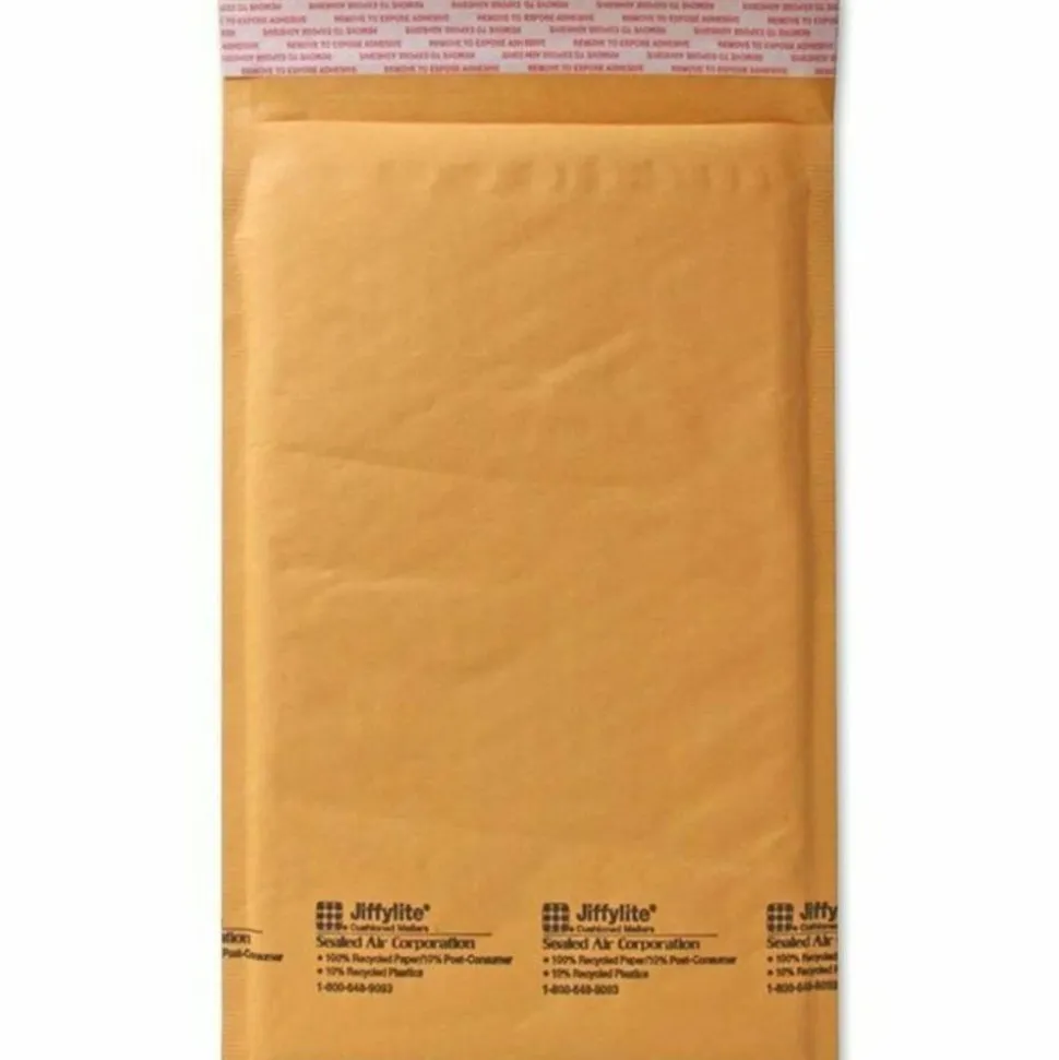Sealed Air Jiffylite Self-Seal Bubble Mailers, Size #3, 8 1/2" x 14 1/2", Satin Gold, Pack Of 100