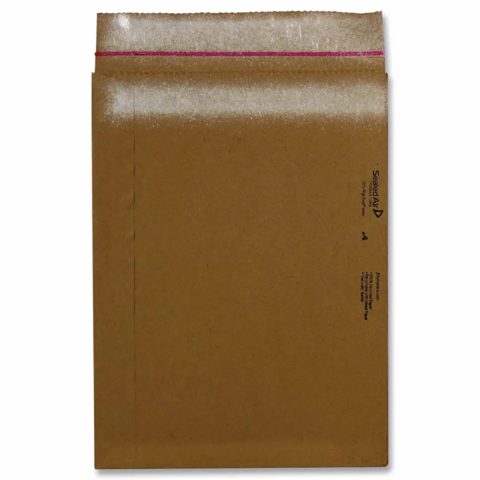 Sealed Air Jiffy Rigi Bag Mailer, #4, Square Flap, Self-Adhesive Closure, 9.5 x 13, Natural Kraft, 200/Carton
