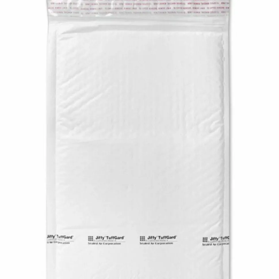 Sealed Air Jiffy TuffGard Self-Seal Cushioned Mailer,#4, Barrier Bubble Air Cell Cushion, Self-Adhesive Closure, 9.5 x 14.5, White,25/CT
