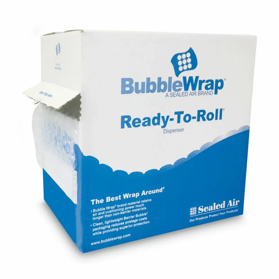 Sealed Air Ready-To-Roll Bubble Packing Material, 12" x 65'