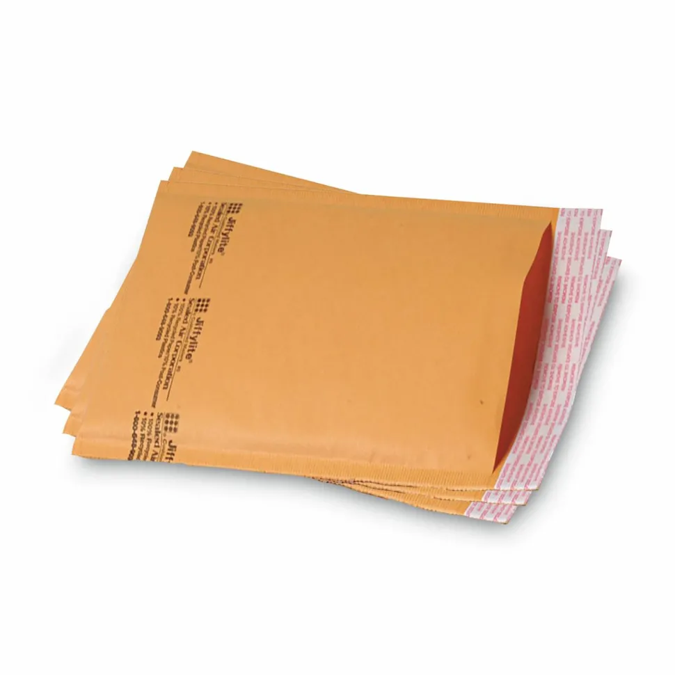 Sealed Air Self-Seal Bubble Mailers, 6" x 10", Kraft, Pack Of 25