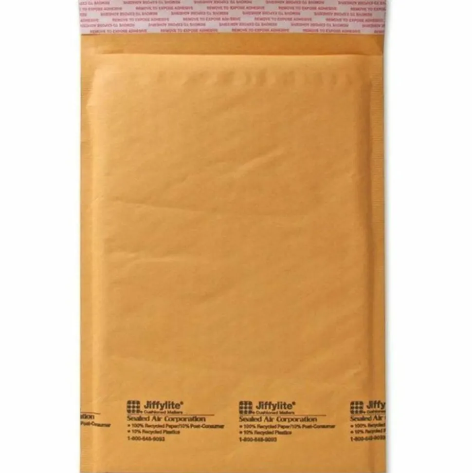Sealed Air Self-Seal Bubble Mailers, 9 1/2" x 14 1/2", Kraft, Case Of 100