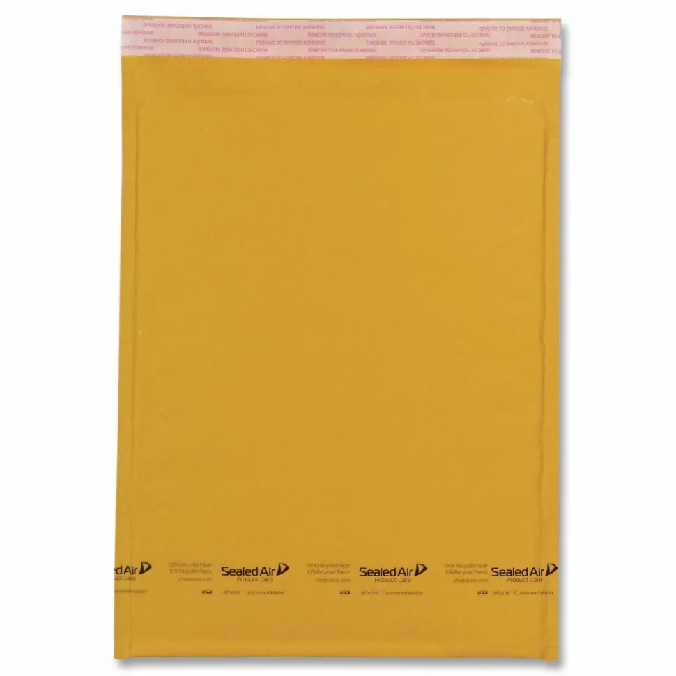 Sealed Air Self-Seal Bubble Mailers, 8 1/2" x 12", Kraft, Case Of 100