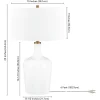 Sebago 25" Tall Table Lamp with Fabric Shade in White/White