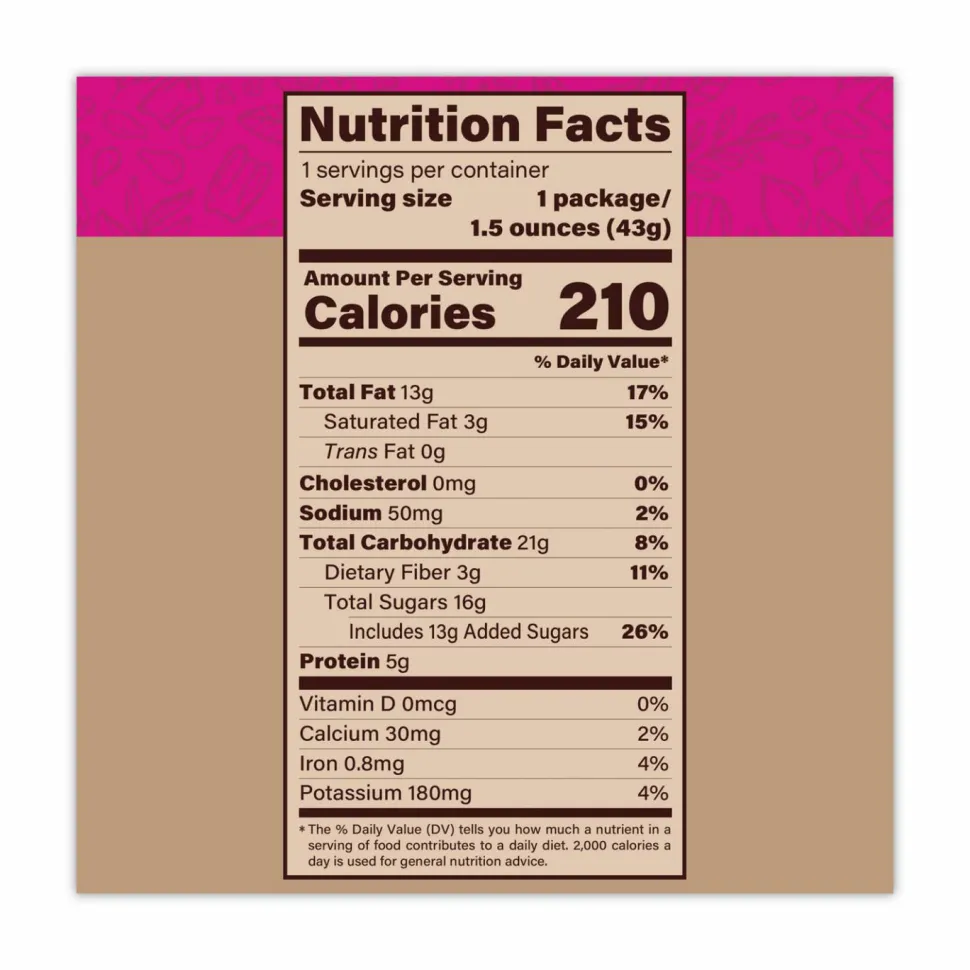 Second Nature Wholesome Medley Trail Mix, 1.5 oz Bag, 16 Bags/Carton