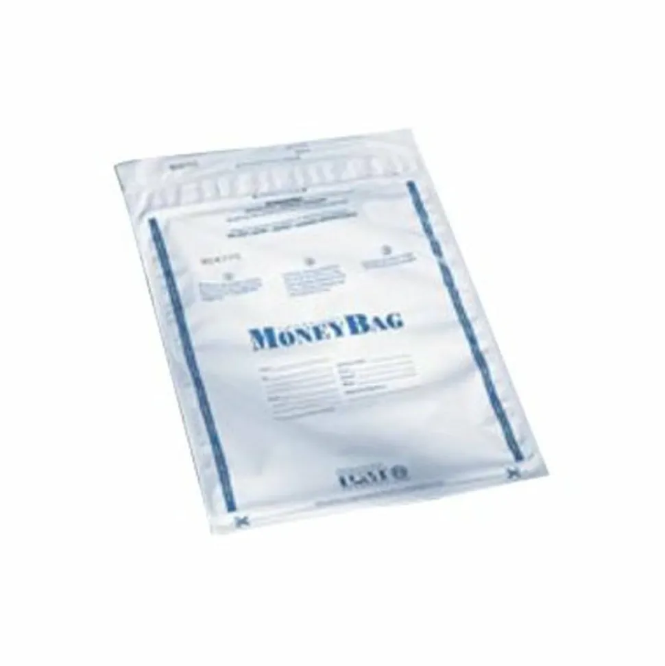 SecurIT Tamper Evident Deposit Bag, Plastic, 9" x 12", Clear, 100/Pack