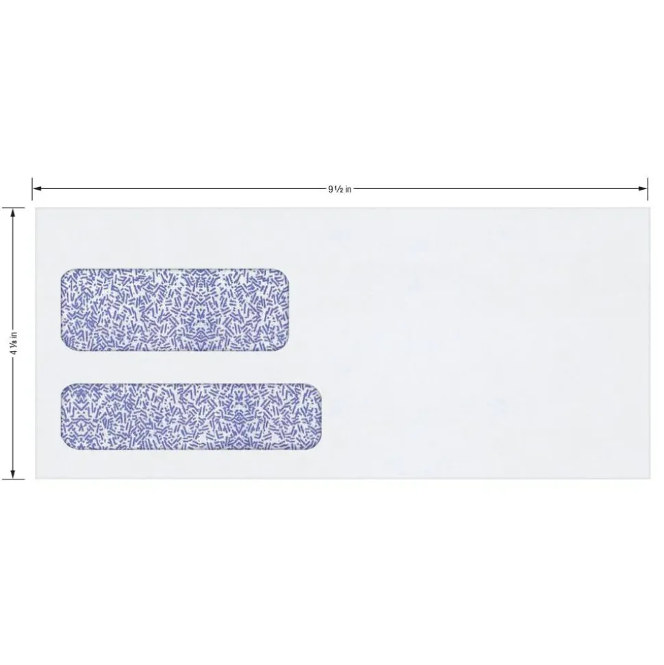 #10 Security Envelopes, Double Window, 4-1/8" x 9-1/2", Clean Seal, White, Box Of 250