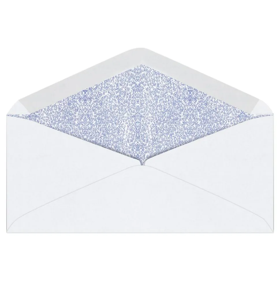 #10 Security Envelopes, Left Window, 4-1/8" x 9-1/2", Gummed Seal, White, Box Of 500