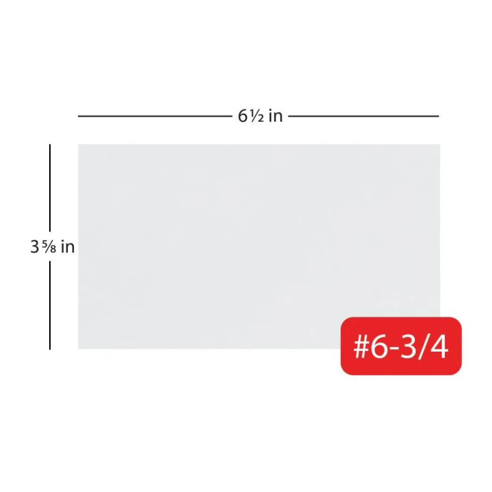 #6 3/4 Security Envelopes, 3-5/8" x 6-1/2", Gummed Seal, White, Box Of 500