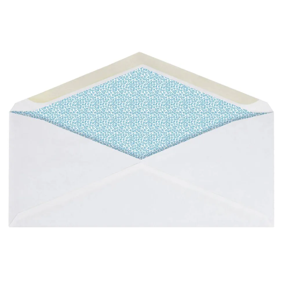 #10 Security Envelopes, 4-1/8" x 9-1/2", Gummed Seal, White, Box Of 500