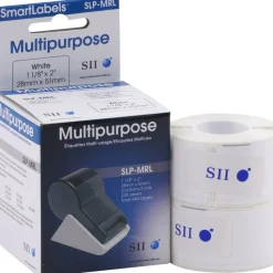 Seiko SLP-MRL Self-Adhesive Multipurpose Labels, 1.12" x 2", White, 220 Labels/Roll, 2 Rolls/Box