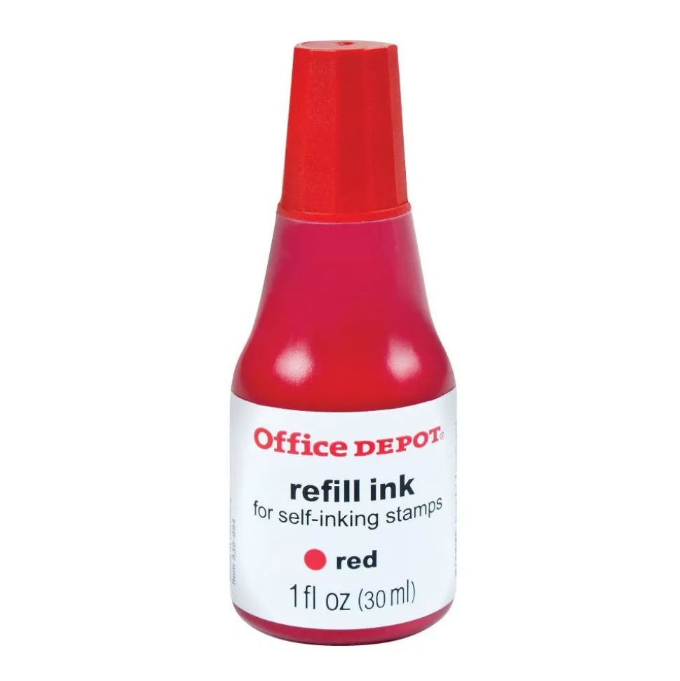 Self-Inking Refill Ink, 1 Oz, Red