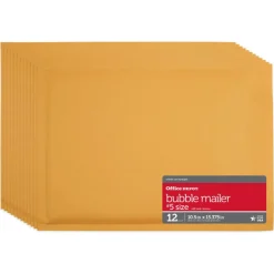 Self-Sealing Bubble Mailers, Size 5, 10 1/2" x 15", Pack Of 12