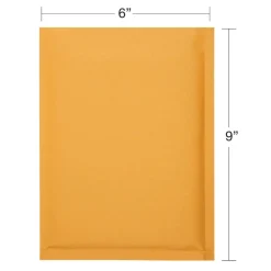 Self-Sealing Bubble Mailers, Size 0, 6" x 9", Pack Of 12