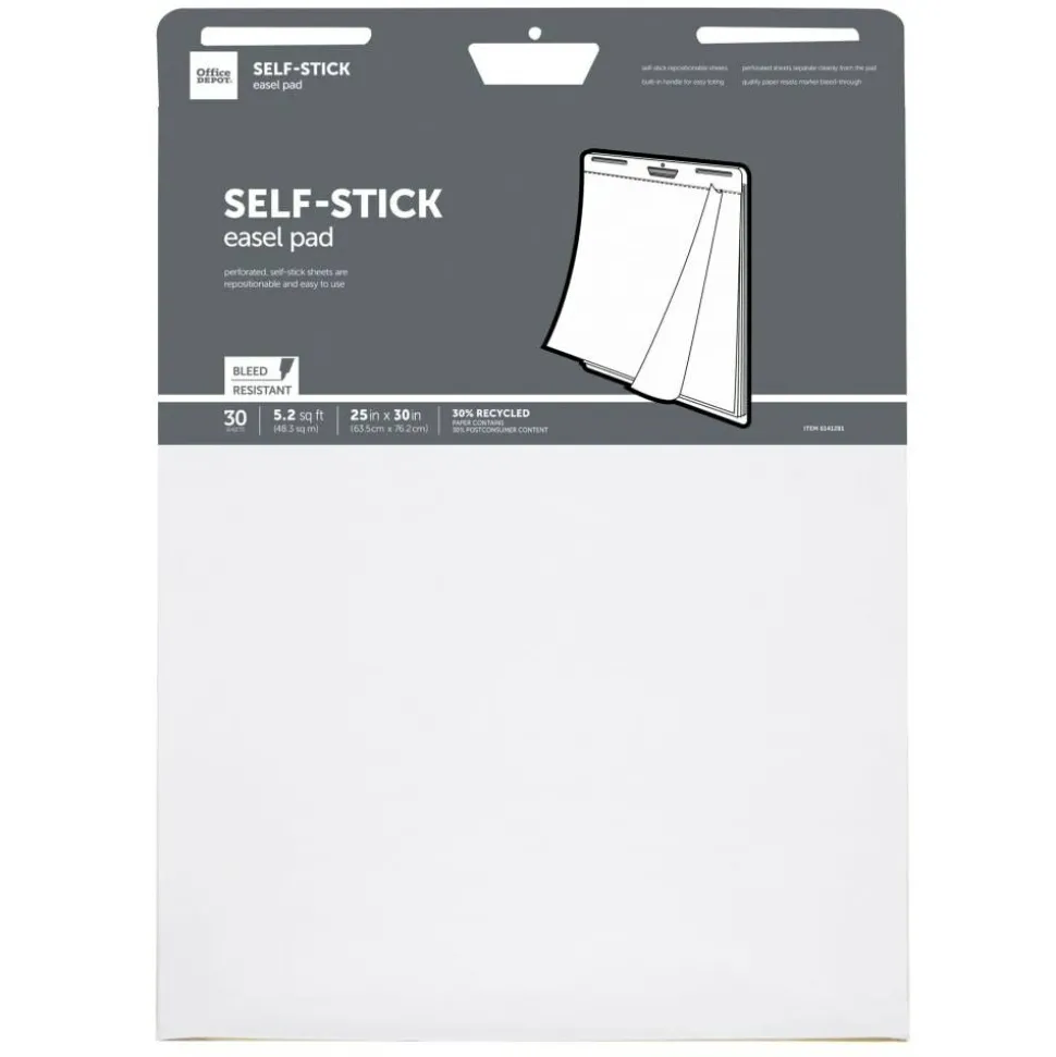Self-Stick Easel Pad, 25" x 30", 30 Sheets, 30% Recycled, White, 21509