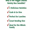 Sensible Portions Veggie Straws, Cheddar Cheese/Sea Salt/Zesty Ranch, 1 oz Bag, 30 Bags/Carton