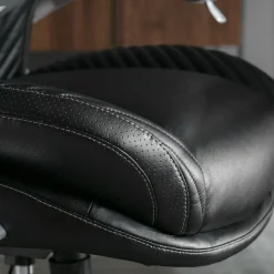 Serta iComfort i6000 Ergonomic Bonded Leather High-Back Executive Office Chair, Black/Silver