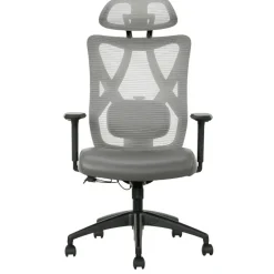 Serta SitTrue Ridgefield Ergonomic Mesh/Vegan Leather High-Back Task Office Chair, Gray/Black