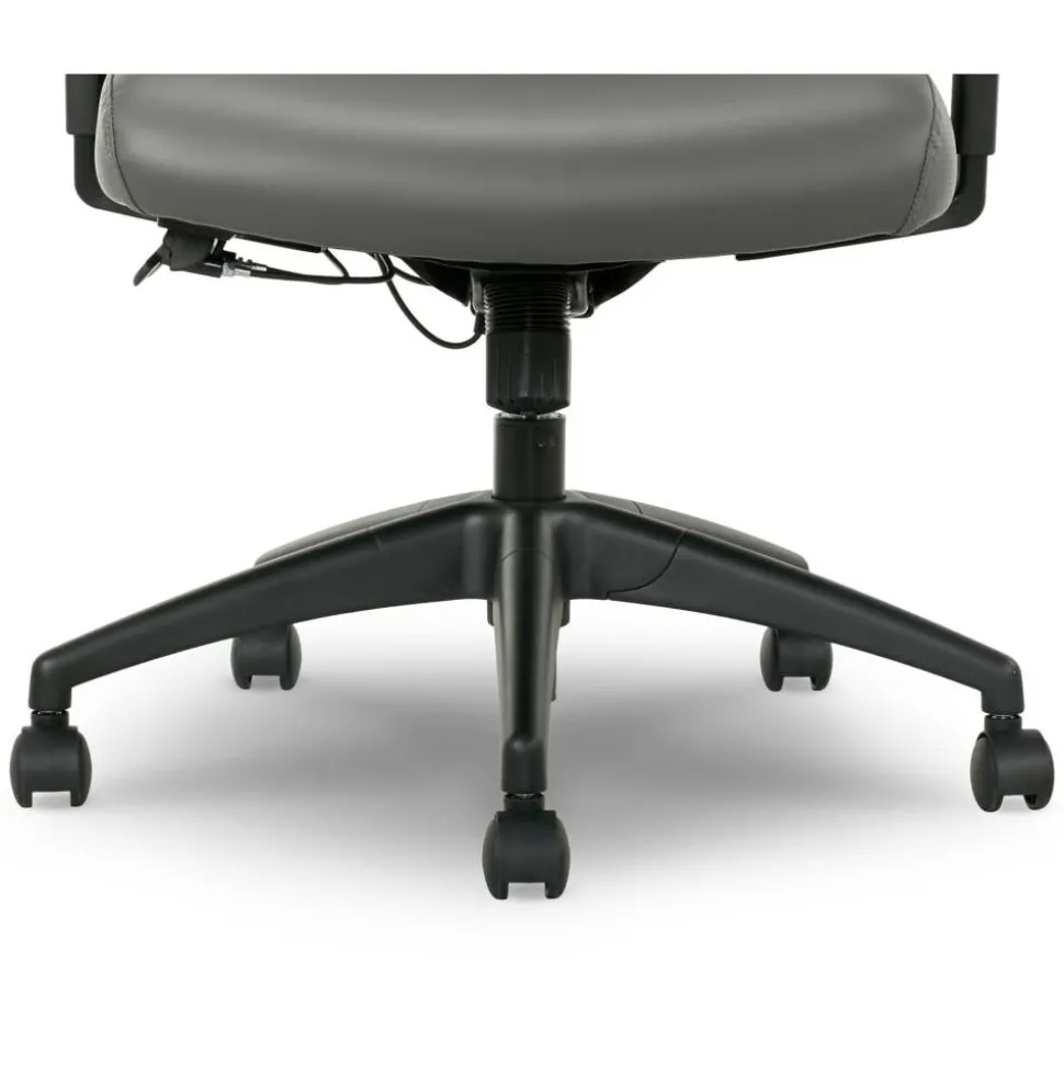 Serta SitTrue Ridgefield Ergonomic Mesh/Vegan Leather High-Back Task Office Chair, Gray/Black