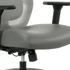 Serta SitTrue Ridgefield Ergonomic Mesh/Vegan Leather High-Back Task Office Chair, Gray/Black