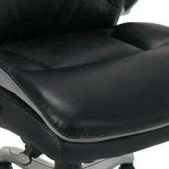 Serta Smart Layers Brinkley Ergonomic Bonded Leather High-Back Executive Office Chair, Black/Silver